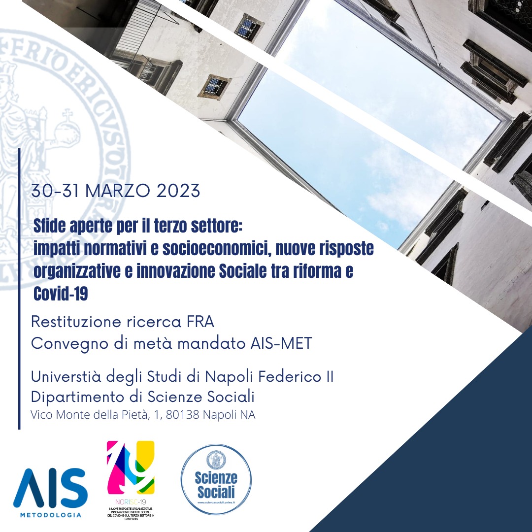Sfide aperte per il Terzo Settore: Seminario NORISC-19 - Nuove risposte organizzative, innovazioni e impatti sociali