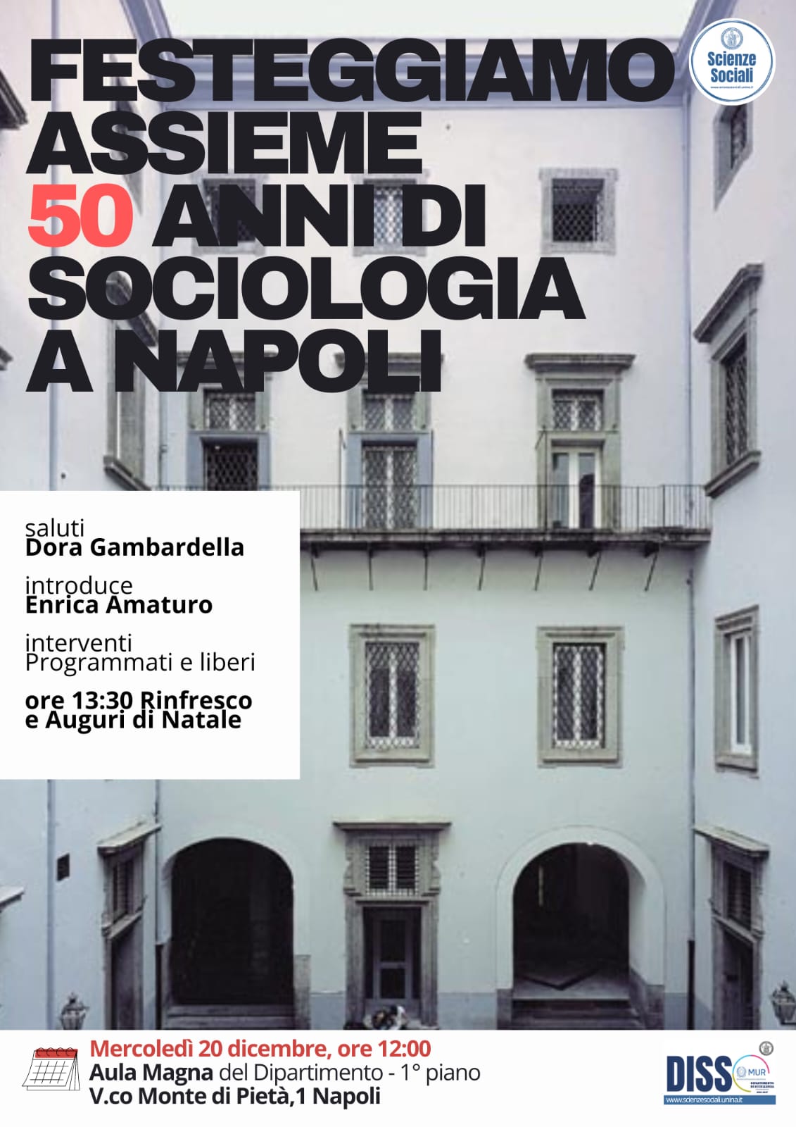 FESTEGGIAMO INSIEME I 50 ANNI DI SOCIOLOGIA A NAPOLI
