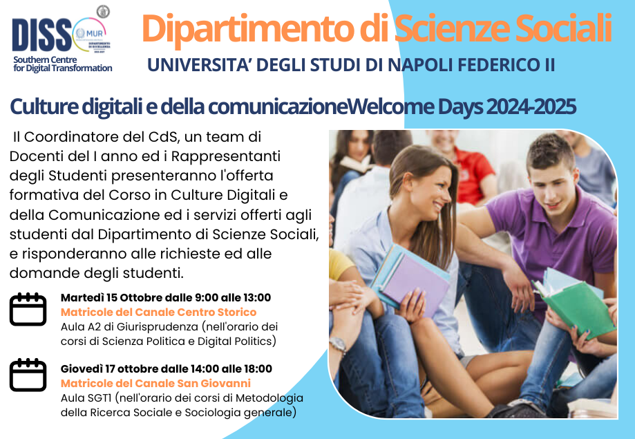 WELCOME DAY CULTURE DIGIITALI E DELLA COMUNICAZIONE 2024-2025